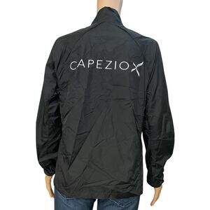 Capezio Womens Event Jacket Small Black Embroidered Logo Dance Balletcore